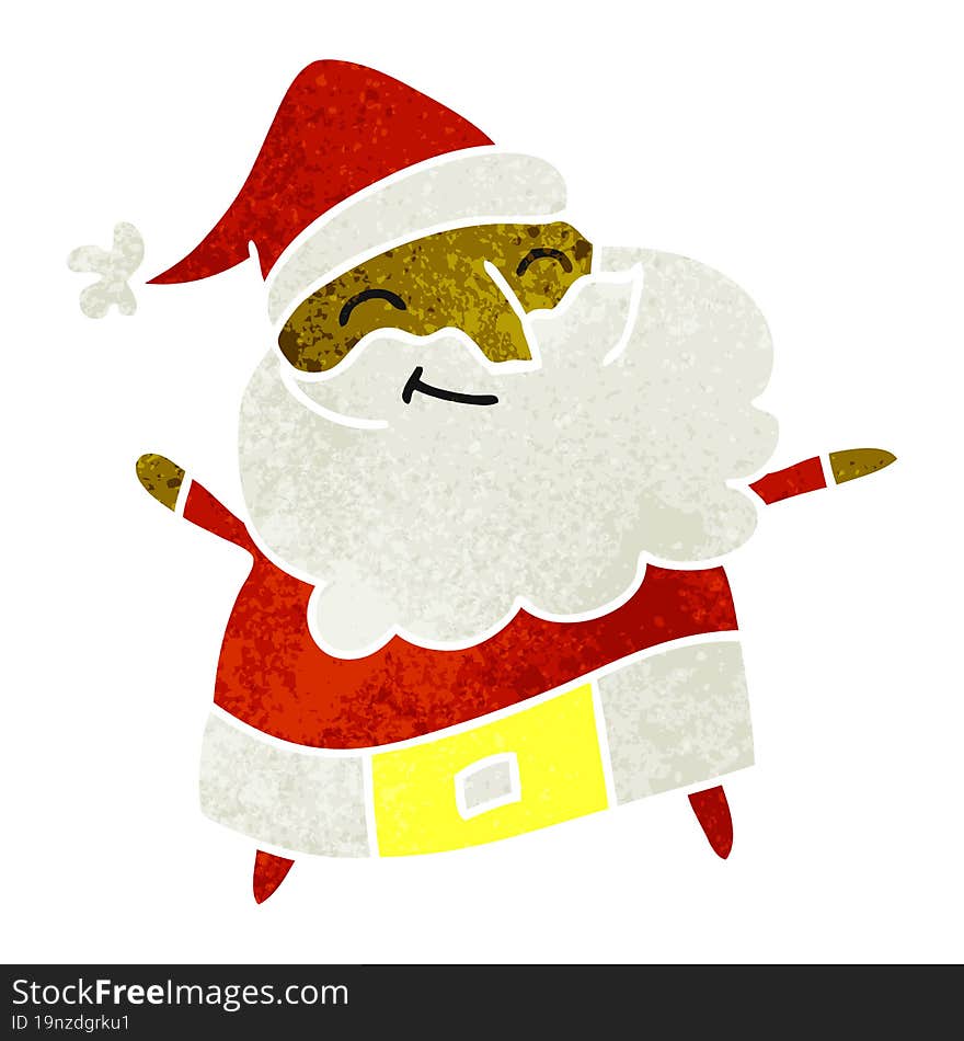 retro cartoon of a jolly father christmas