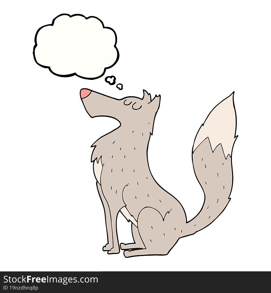 thought bubble cartoon wolf