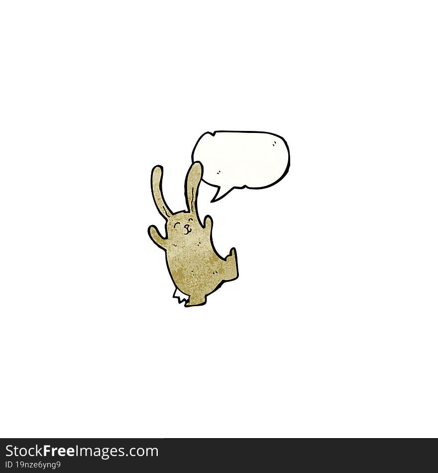 cartoon rabbit with speech bubble