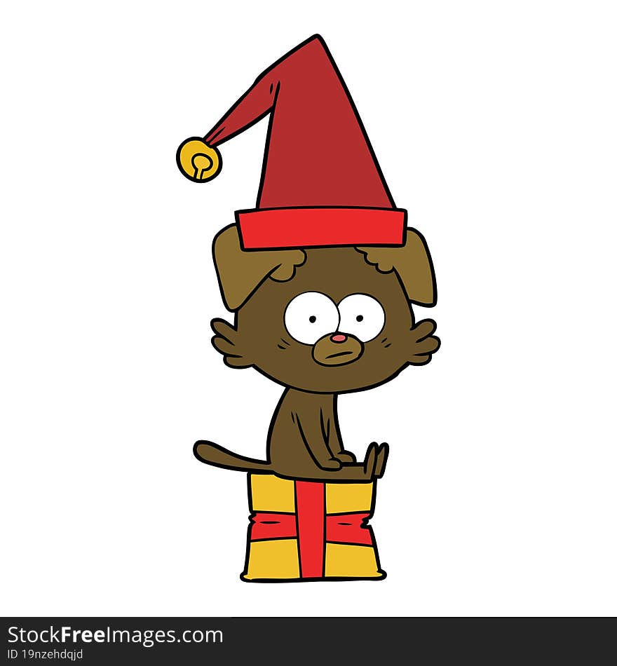 christmas dog cartoon. christmas dog cartoon