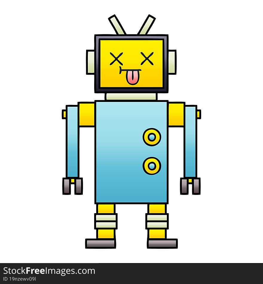 Gradient Shaded Cartoon Robot