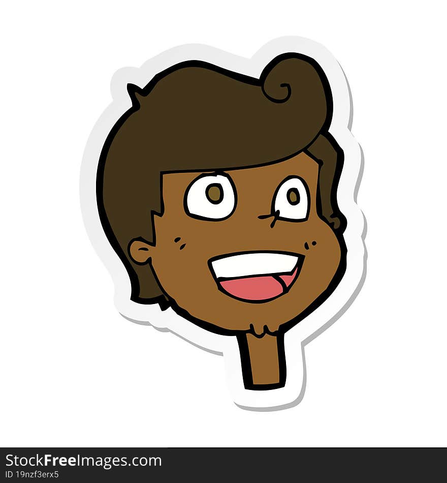 sticker of a cartoon happy face