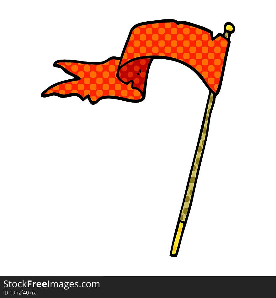 cartoon doodle waving flag