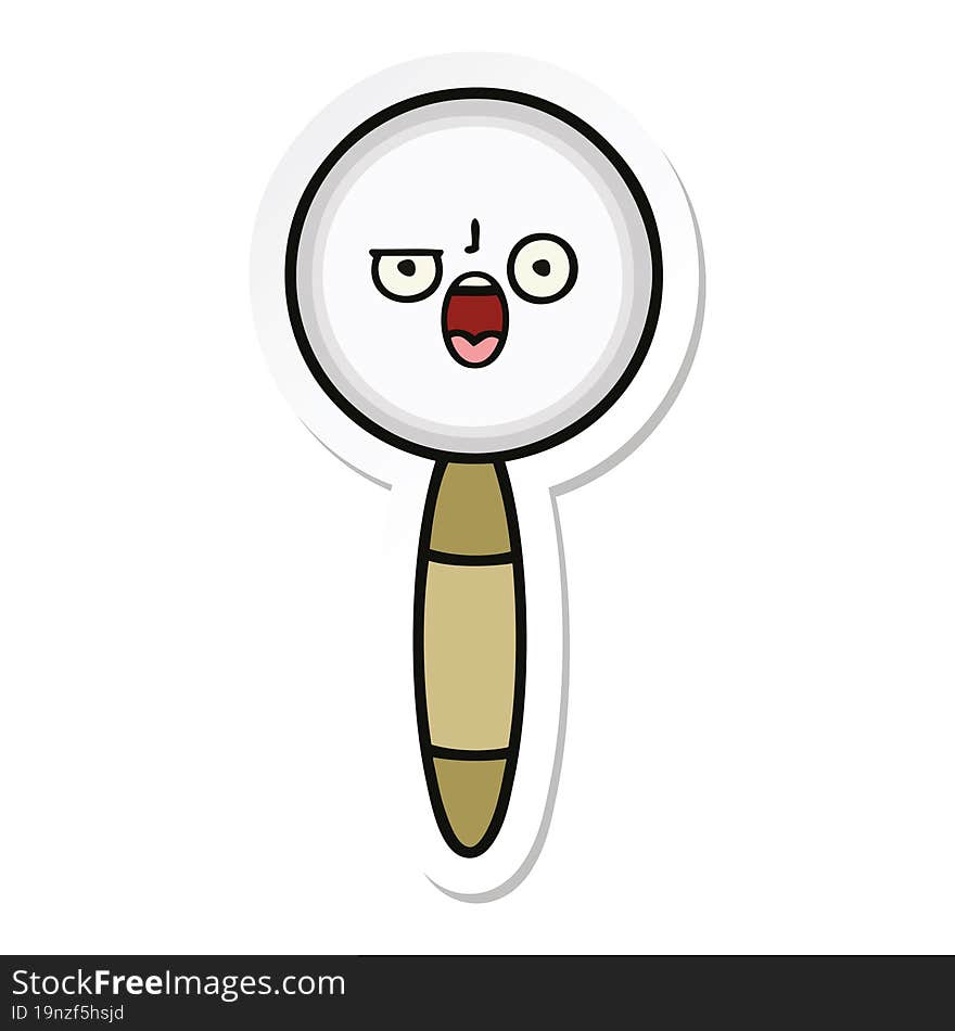 sticker of a cute cartoon magnifying glass