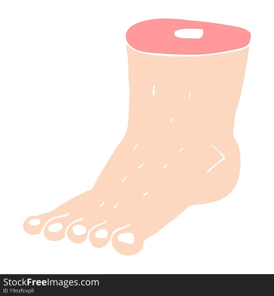 flat color illustration of a cartoon foot