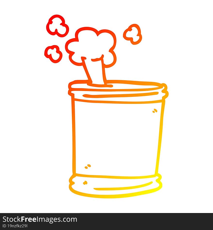 Warm Gradient Line Drawing Cartoon Can Of Beer