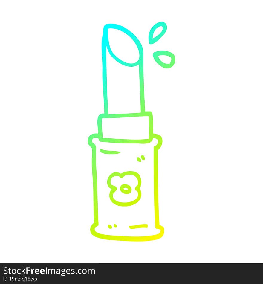 cold gradient line drawing of a cartoon lipstick