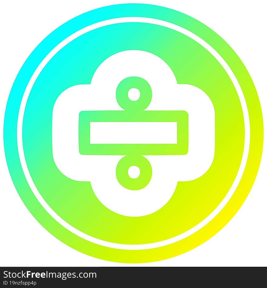 Division Sign Circular In Cold Gradient Spectrum