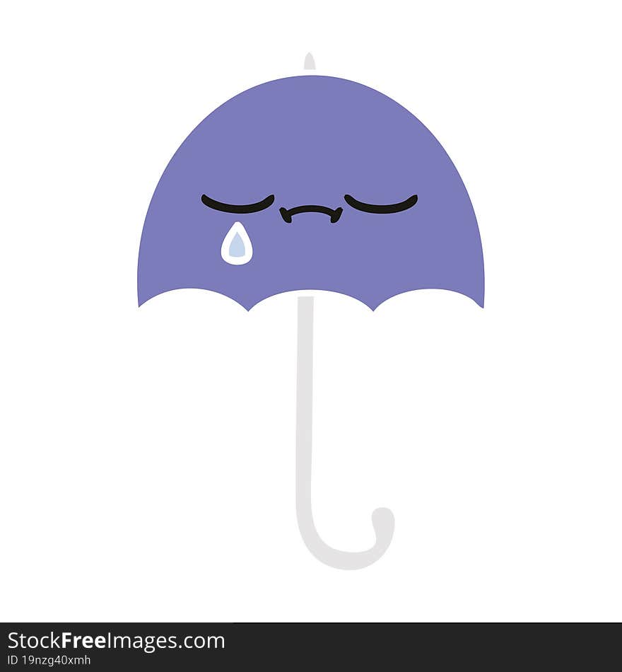 Flat Color Retro Cartoon Umbrella