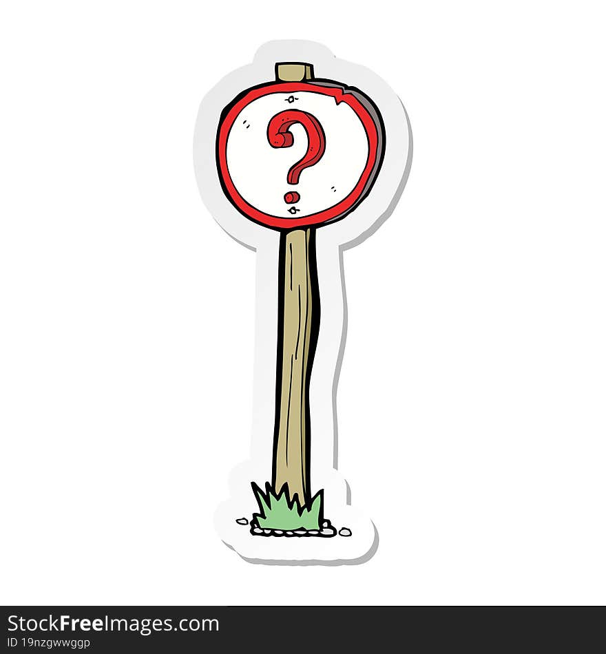 Sticker Of A Cartoon Question Mark Sign