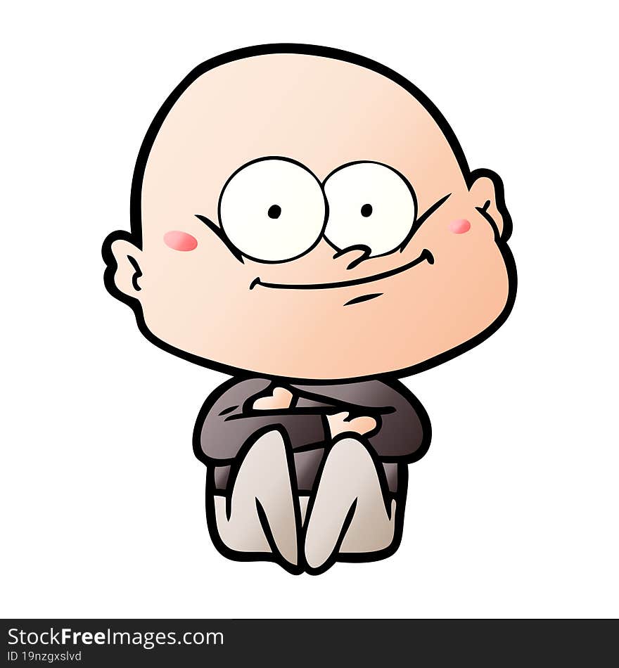 cartoon bald man staring. cartoon bald man staring