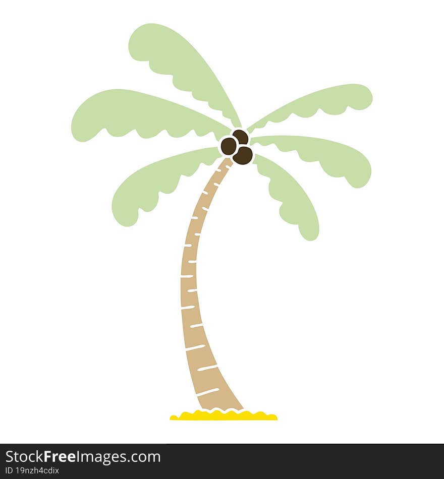 quirky hand drawn cartoon palm tree