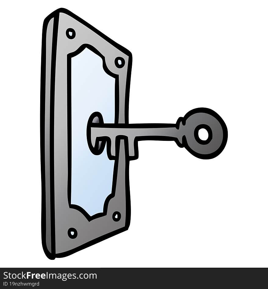 Gradient Cartoon Doodle Of A Door Handle