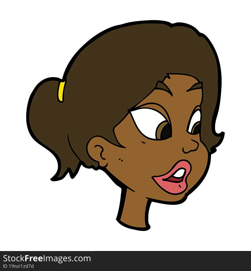 cartoon friendly woman