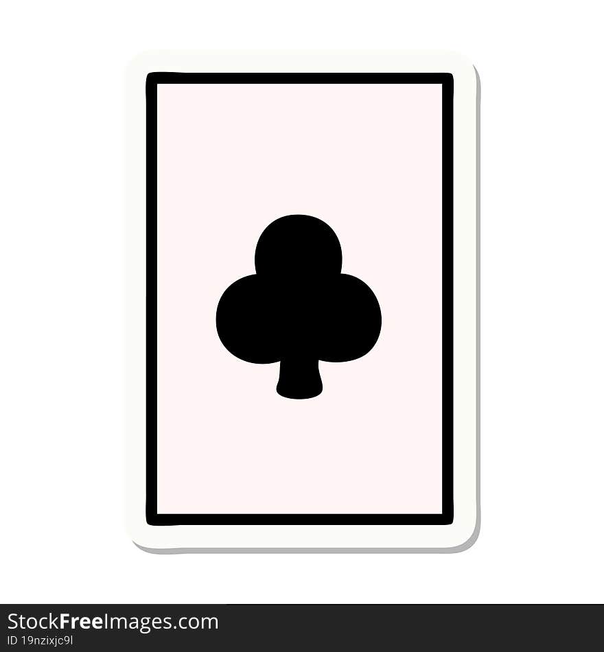 Tattoo Style Sticker Of The Ace Of Clubs