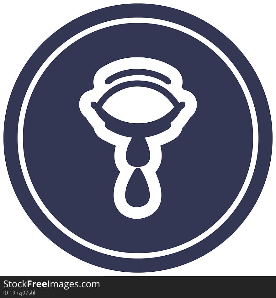 crying eye circular icon