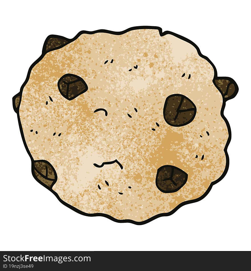 cartoon doodle chocolate chip cookie