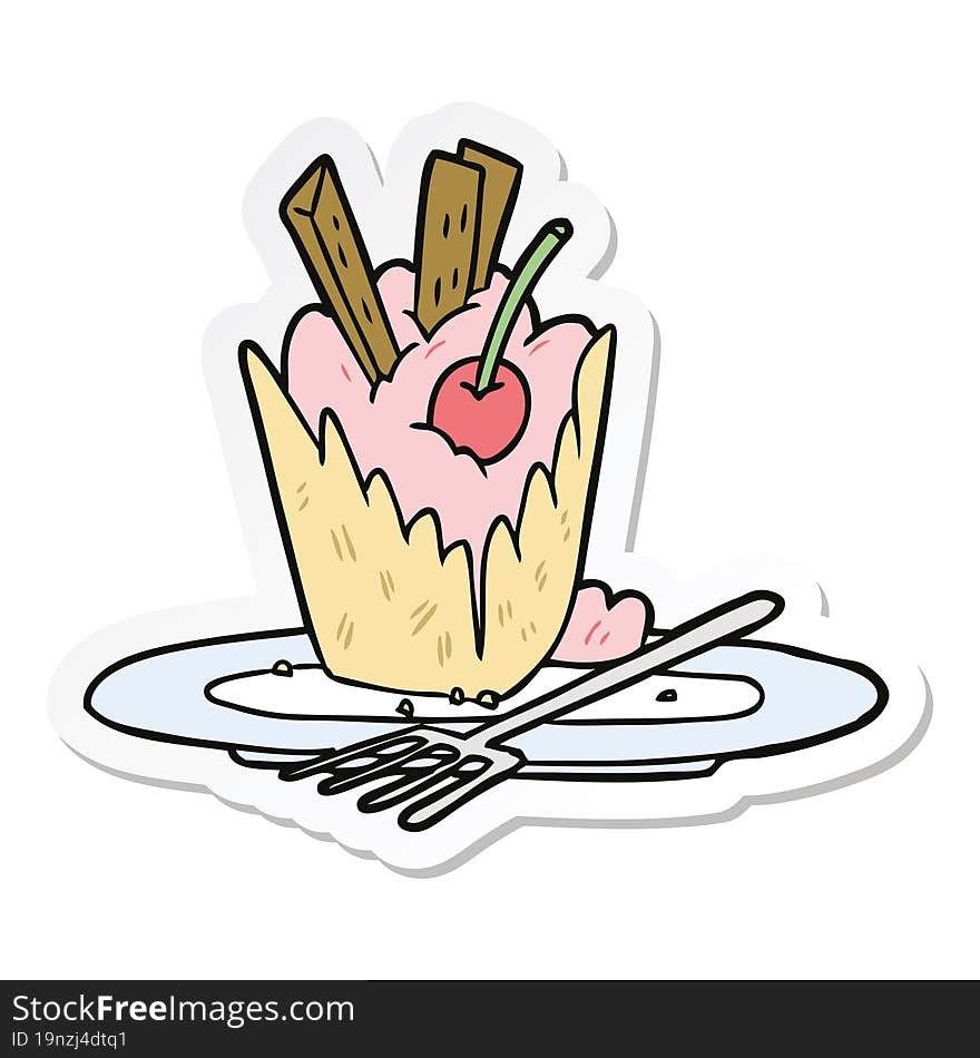 sticker of a cartoon dessert