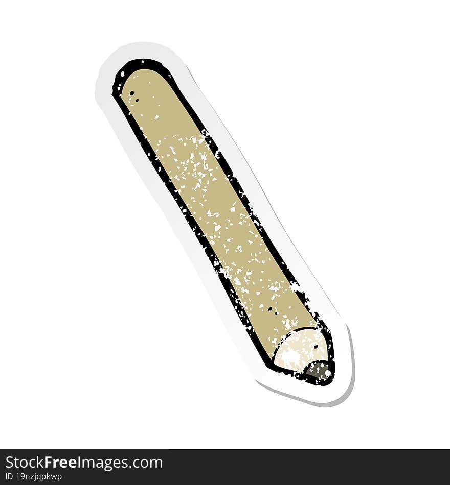 retro distressed sticker of a cartoon pencil