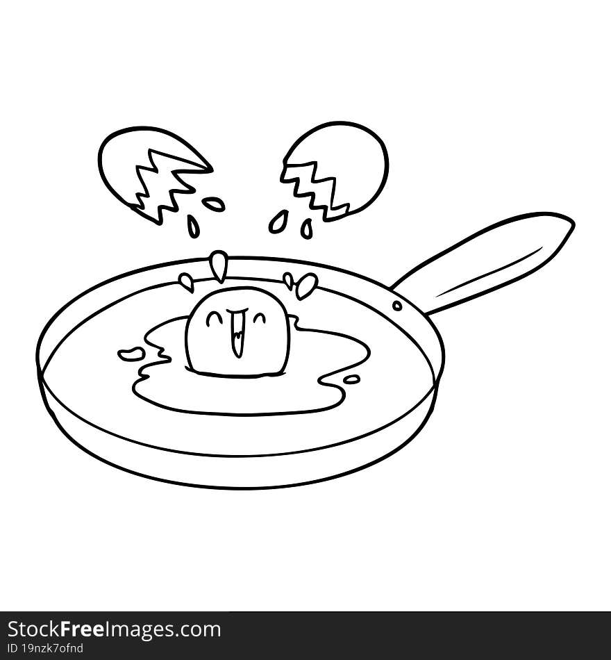 cartoon egg frying. cartoon egg frying