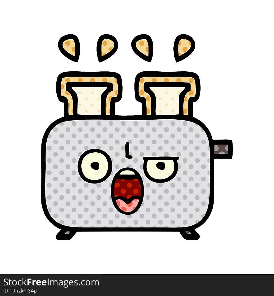 Comic Book Style Cartoon Of A Toaster