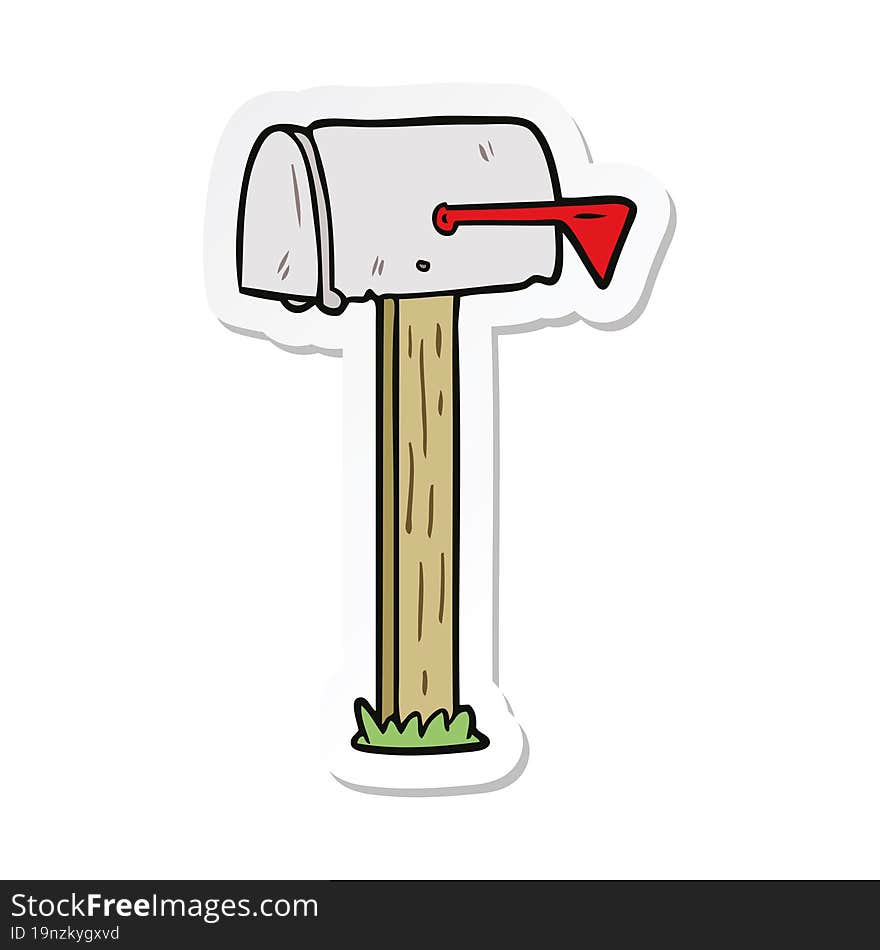 sticker of a cartoon mailbox