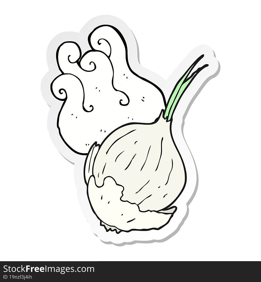 Sticker Of A Cartoon Garlic