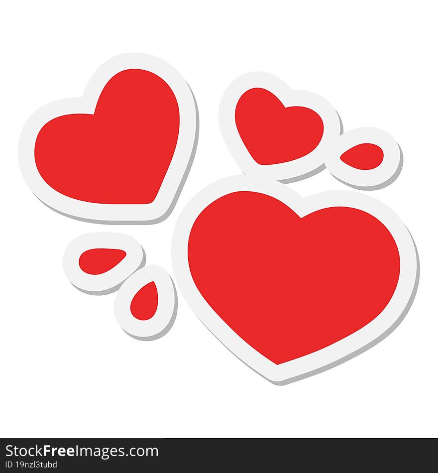 love hearts thumping sticker