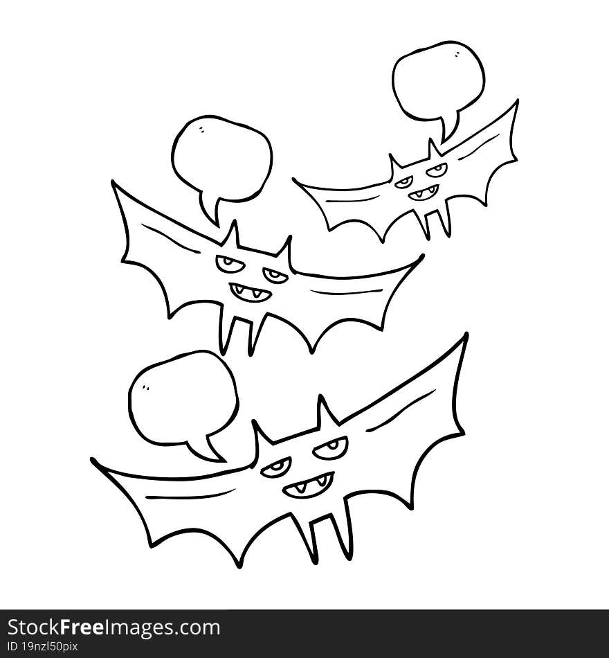 speech bubble cartoon halloween bat