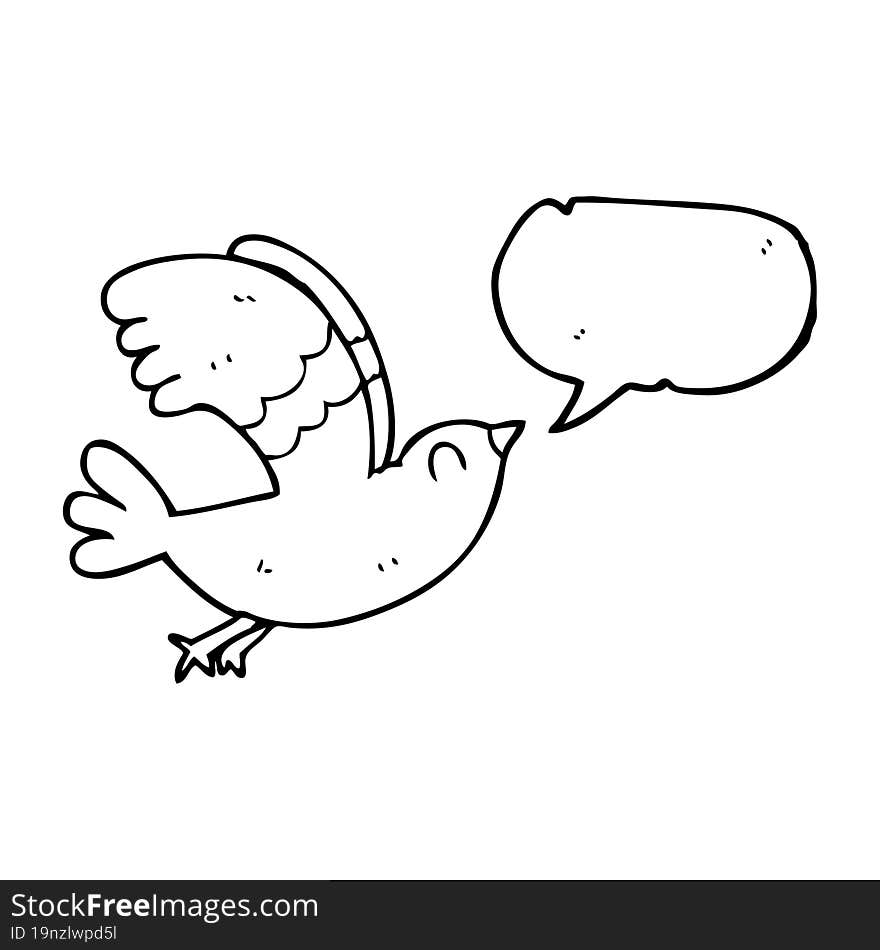 speech bubble cartoon bird