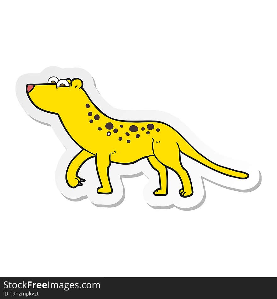 sticker of a cartoon leopard