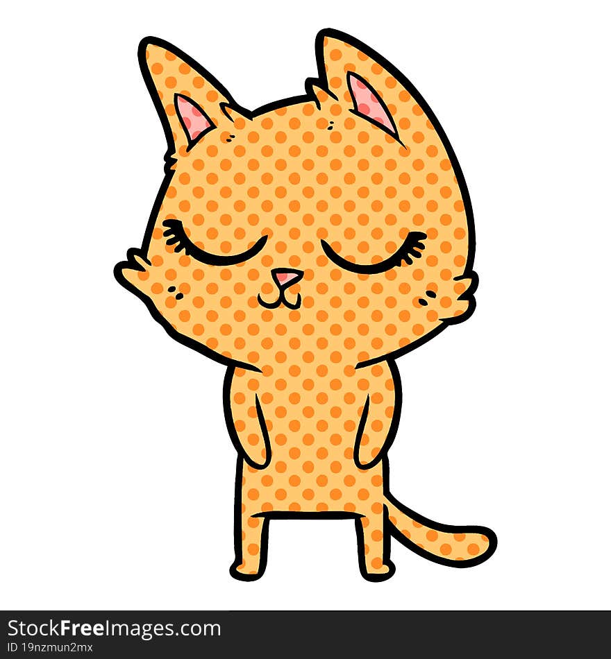 calm cartoon cat. calm cartoon cat