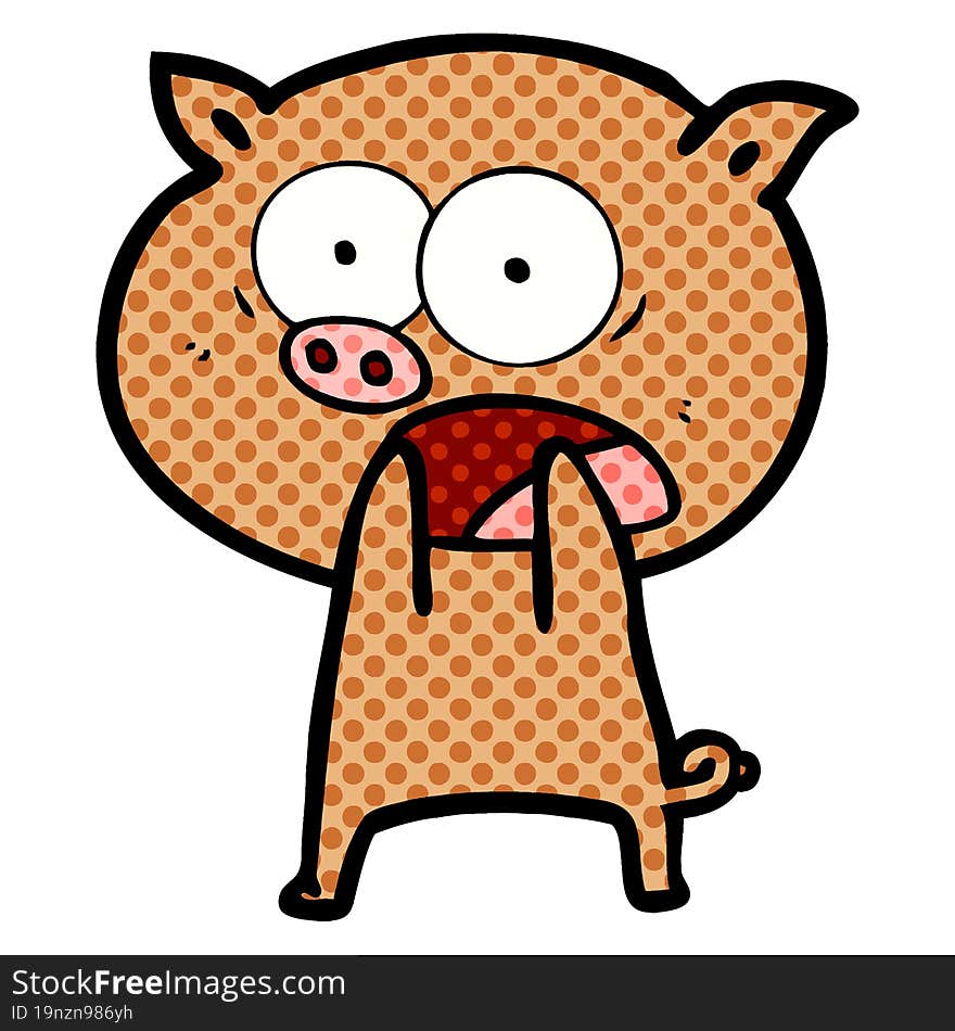 cartoon pig shouting. cartoon pig shouting