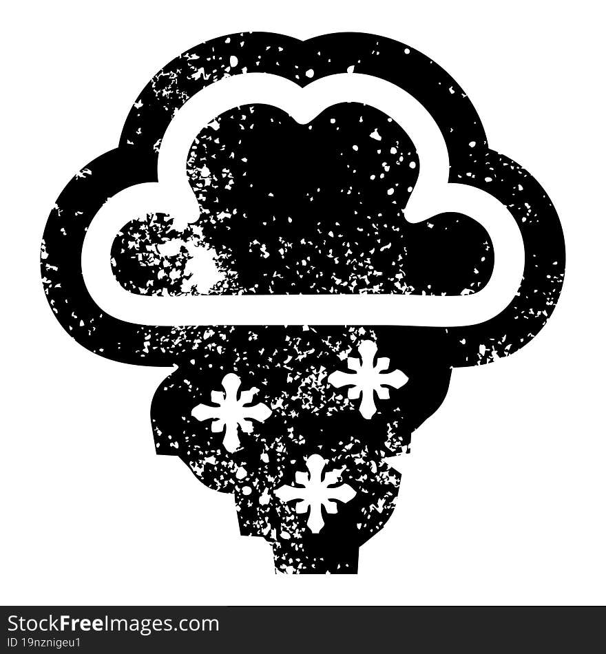 Snow Cloud Distressed Icon