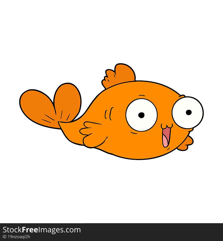 happy goldfish cartoon. happy goldfish cartoon