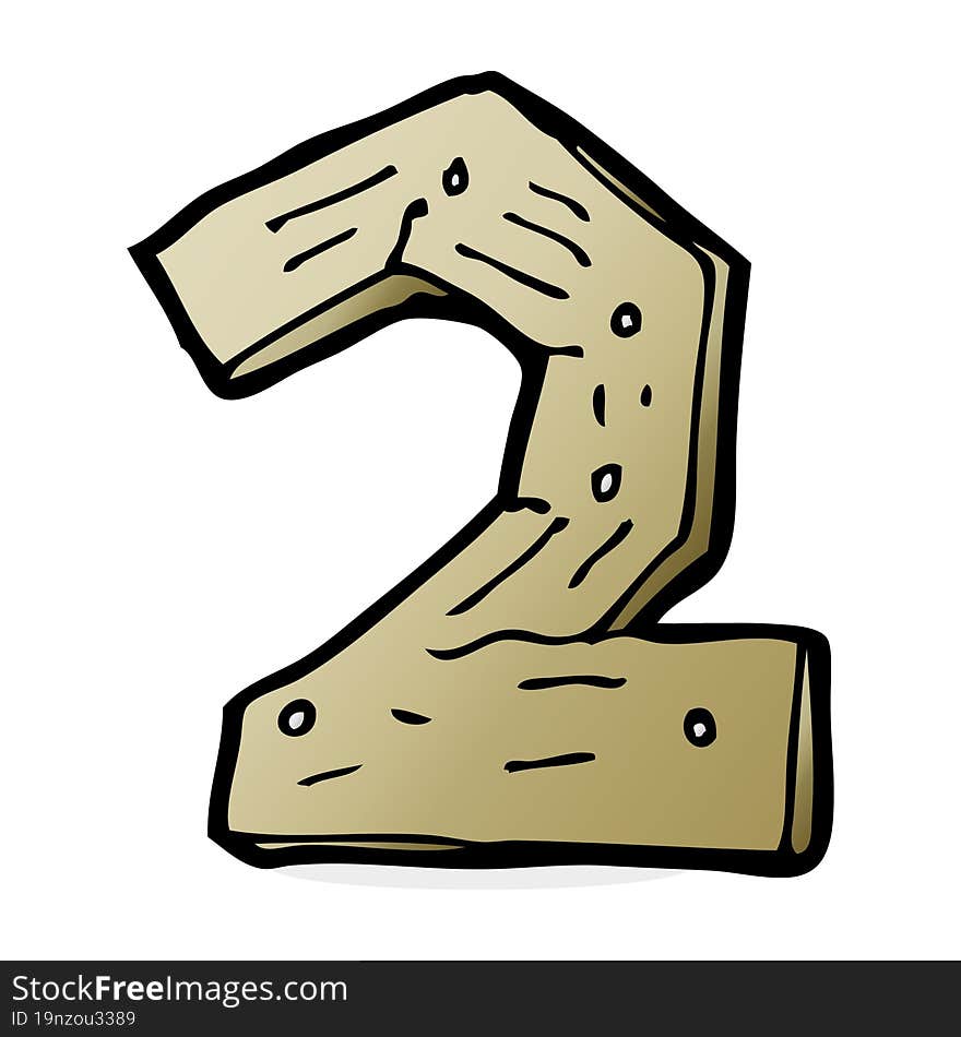 Cartoon Wooden Number