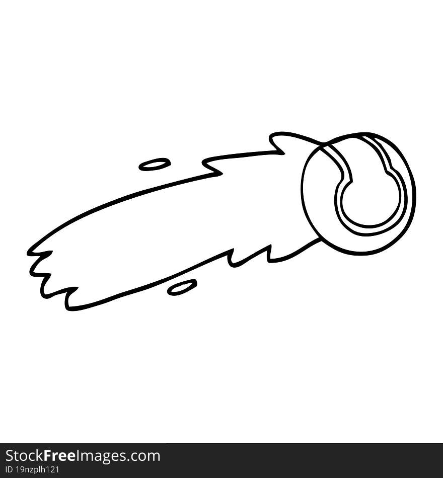 Line Drawing Cartoon Flying Tennis Ball