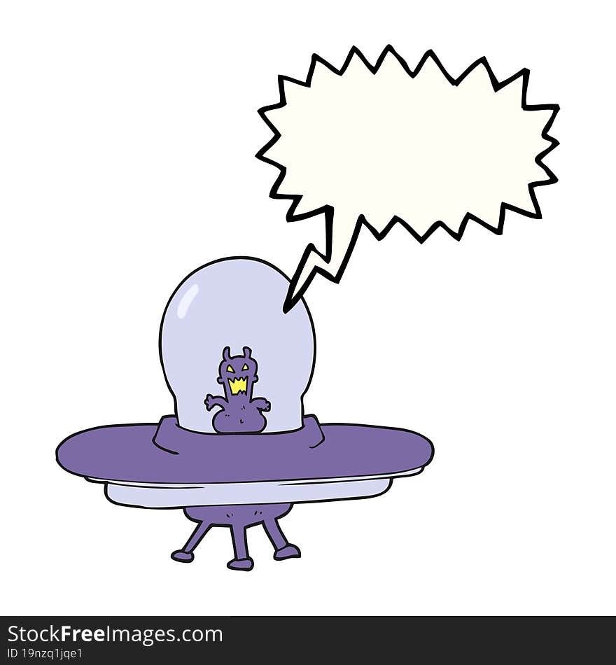 speech bubble cartoon alien spaceship