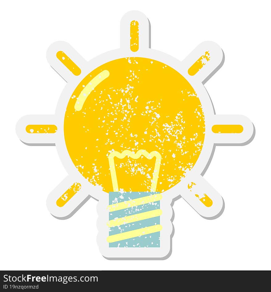 shining light bulb grunge sticker