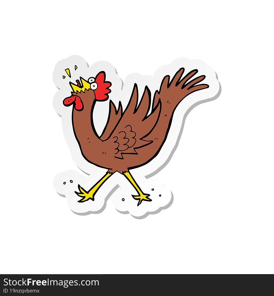 sticker of a cartoon rooster