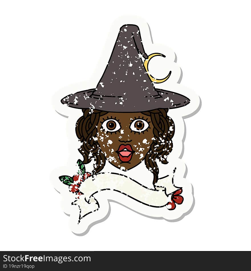 human witch character face illustration