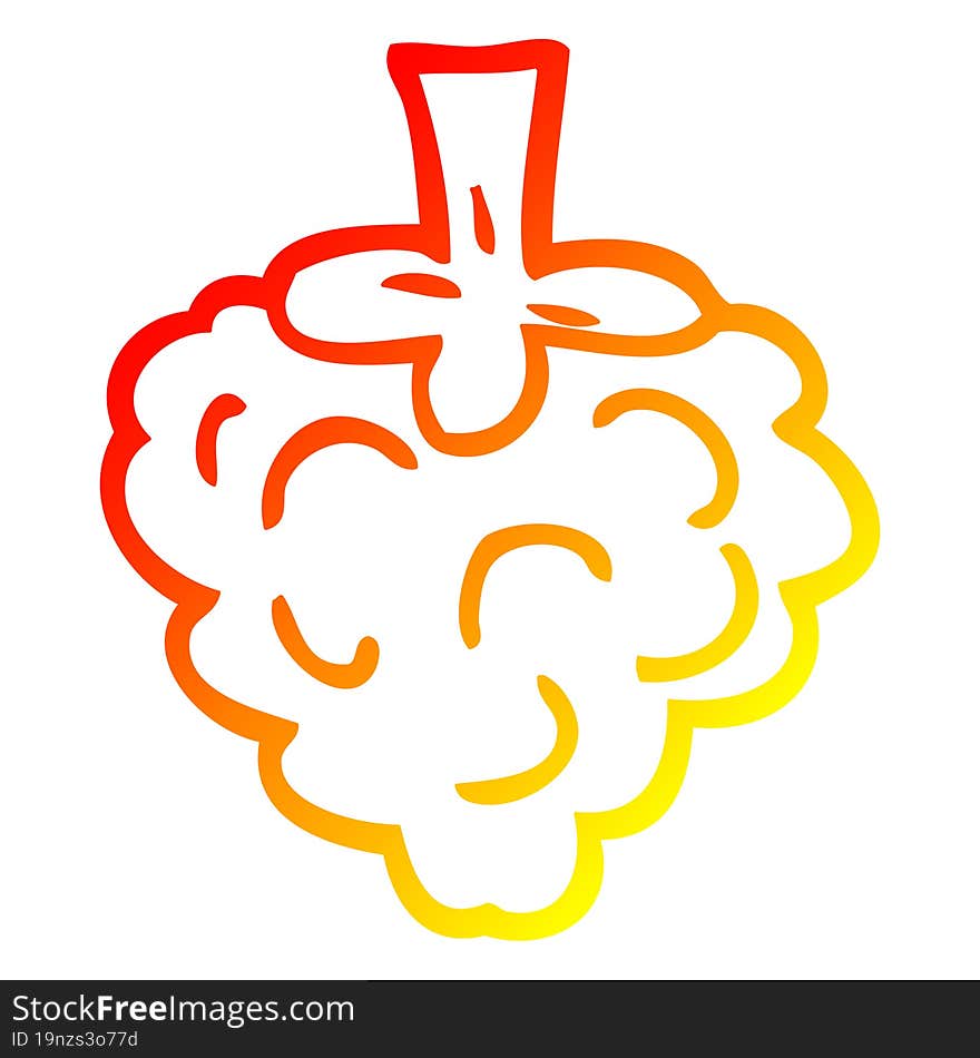 warm gradient line drawing cartoon raspberry