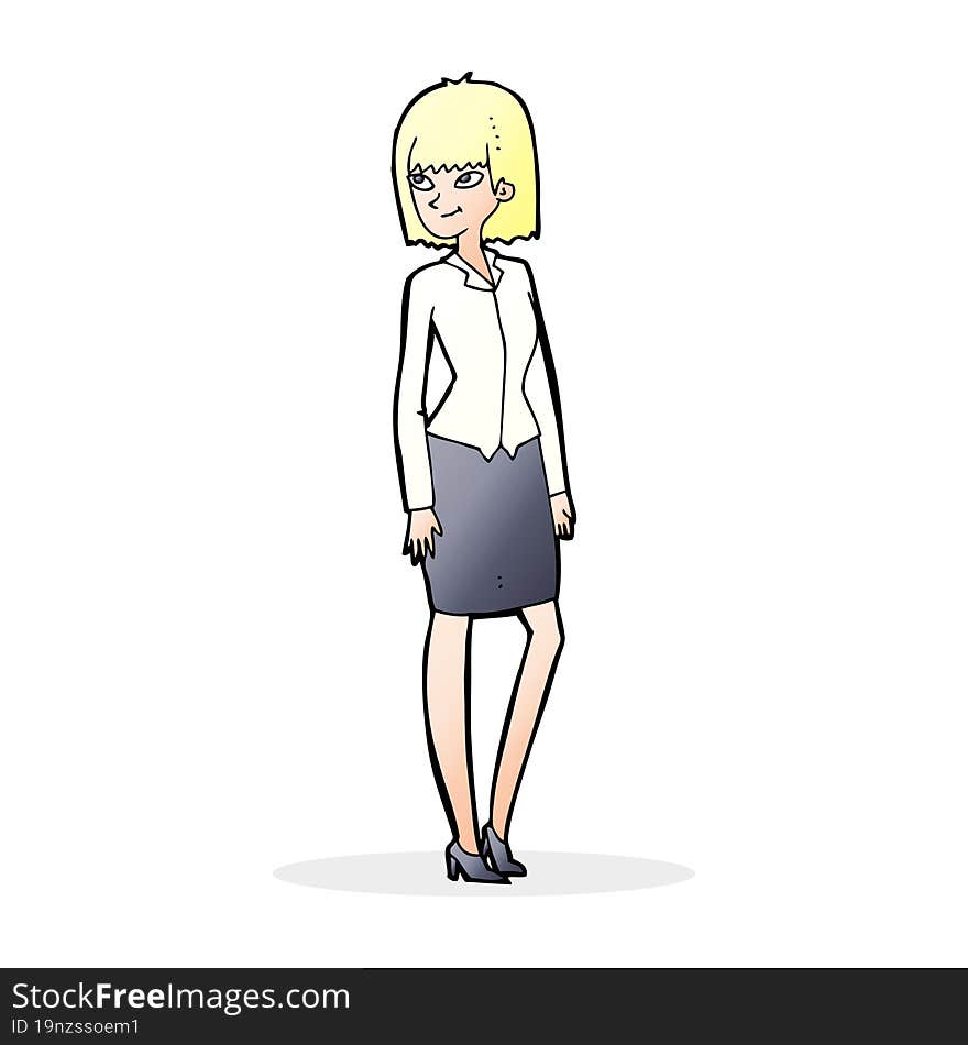 cartoon pretty businesswoman