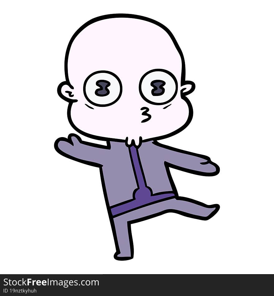 cartoon weird bald spaceman dancing. cartoon weird bald spaceman dancing