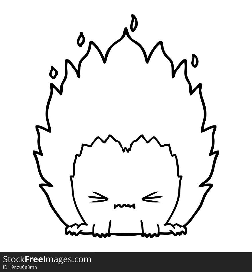 cartoon fire creature. cartoon fire creature