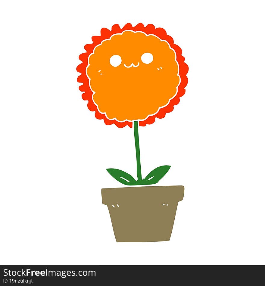 flat color style cartoon flower