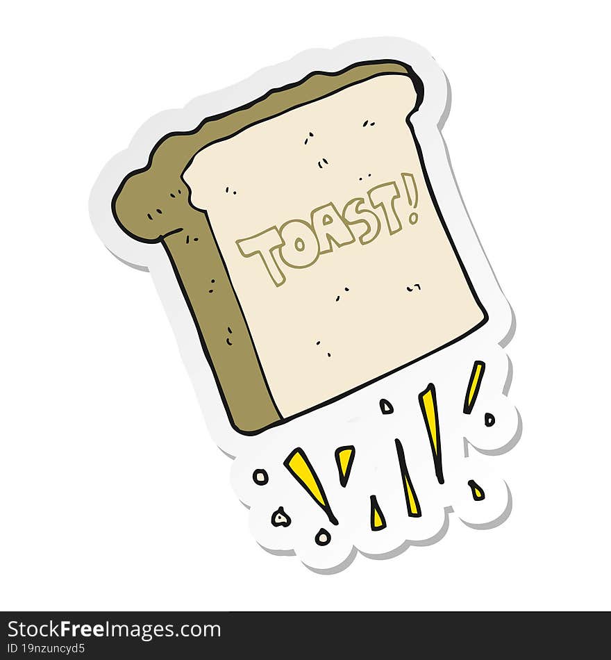 Sticker Of A Cartoon Toast