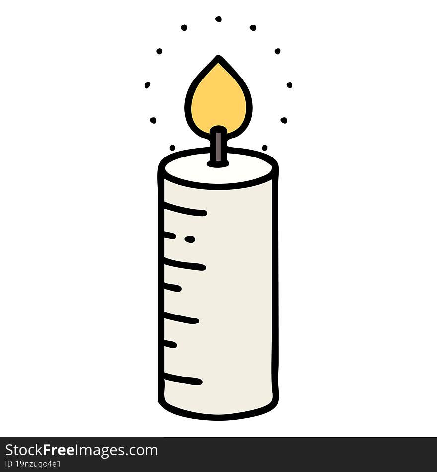 tattoo in traditional style of a candle. tattoo in traditional style of a candle