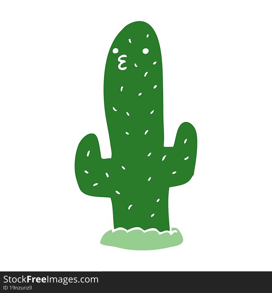 Flat Color Style Cartoon Cactus