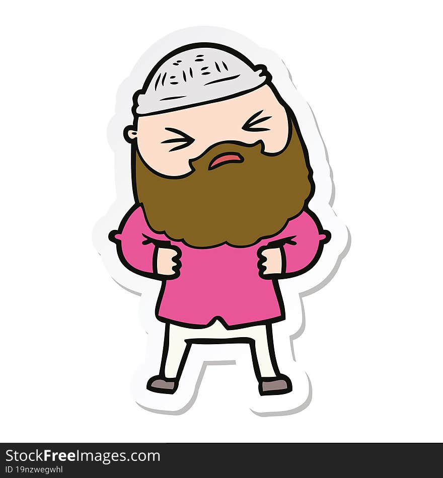 sticker of a cartoon man with beard